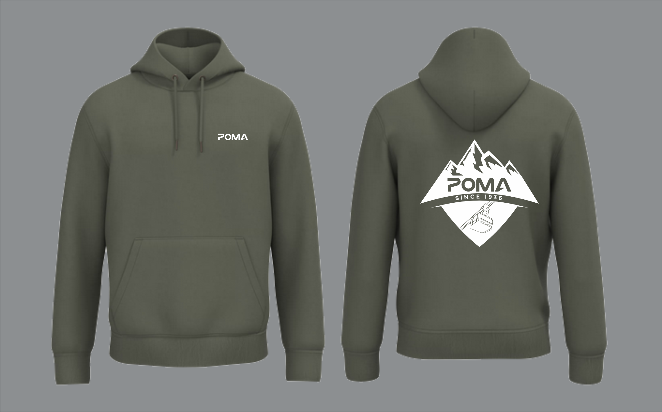 Sweat-shirt à capuche Poma Montagne - KAKI