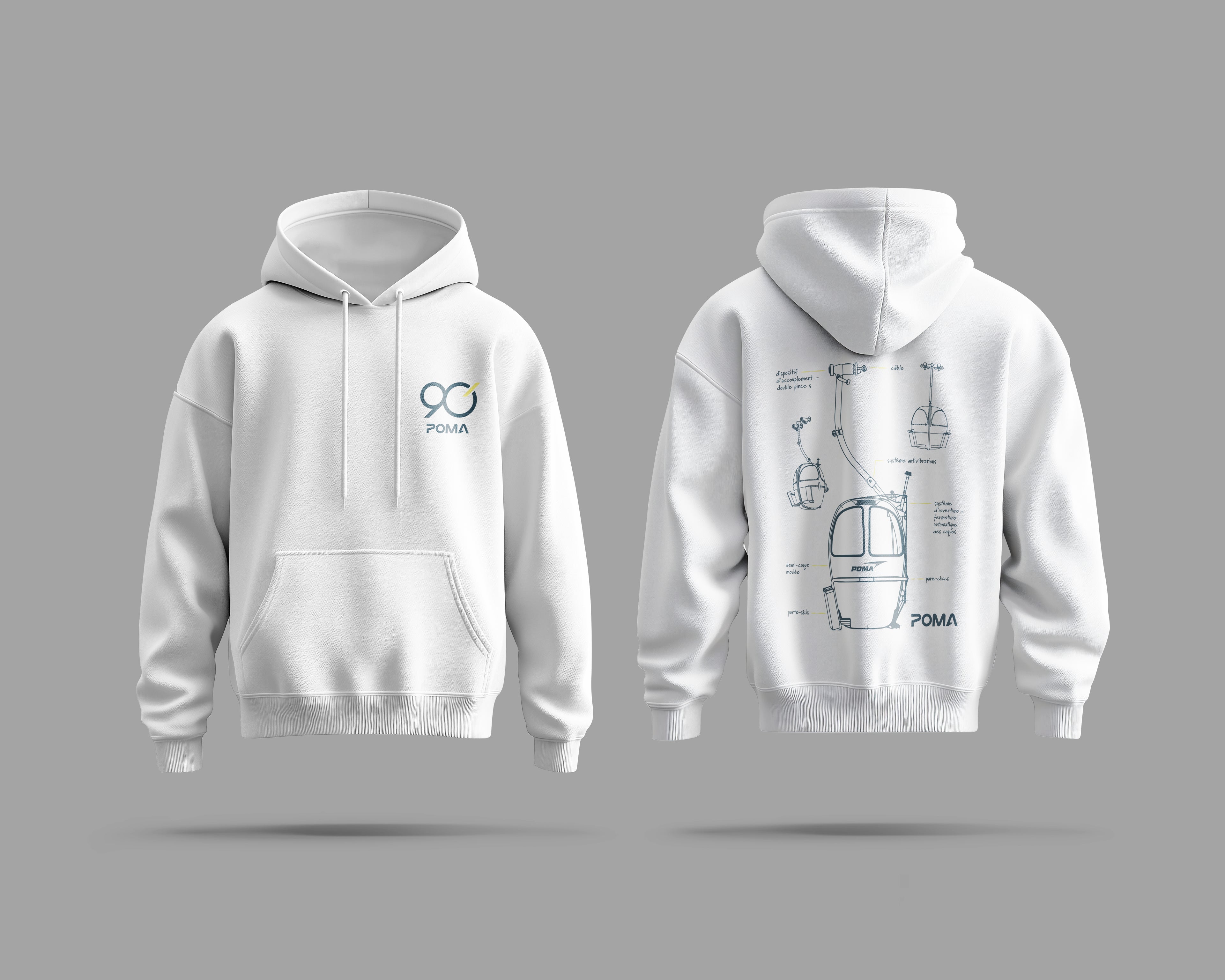Sweat-shirt à capuche SP4 - BLANC